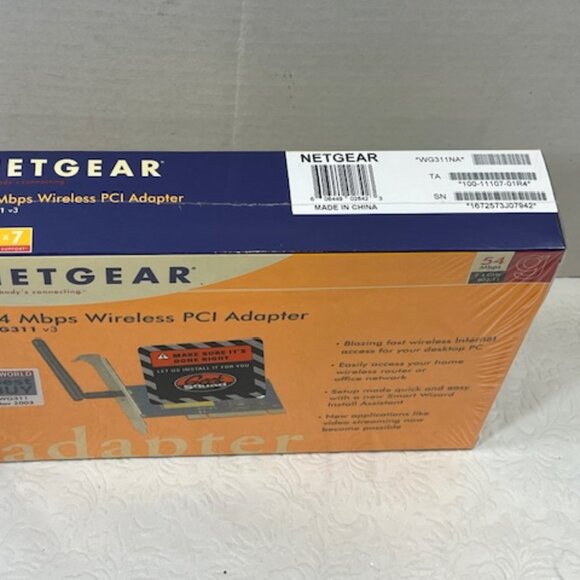 New Netgear 54 Mbps Wireless PCI Adapter WG 311 v3 Sealed Box - Picture 8 of 10